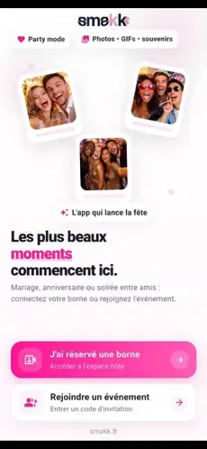 Galerie partagée de l'événement dans l'application MySmakk