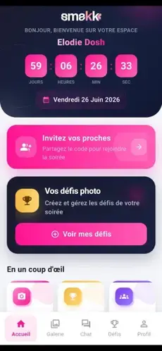Prise de selfie depuis le téléphone dans MySmakk