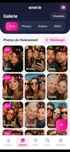 Défis photo à relever pendant la soirée dans MySmakk