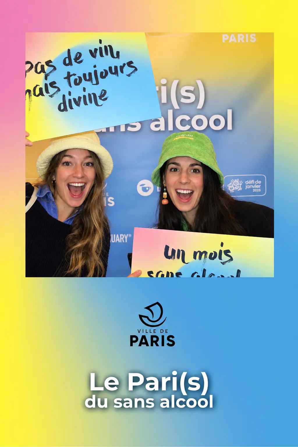 Tirage photobooth Smakk du Pari(s) du sans alcool, campagne de la Ville de Paris en janvier 2025